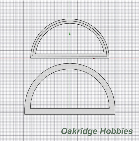 OakridgeStores.com | Oakridge Minis - 48" Full Chord Half Circle Window and Trim - 1:32 Scale Model Miniature - 1033-32