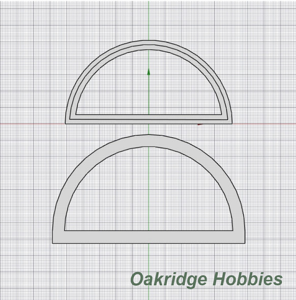 OakridgeStores.com | Oakridge Minis - 48" Full Chord Half Circle Window and Trim - 1:64 Scale Model Miniature - 1033-64