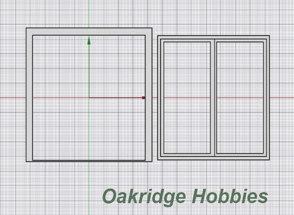 OakridgeStores.com | Oakridge Minis - 72" x 80" Patio Door with Frame - 1:64 Scale Model Miniature - 1041-64