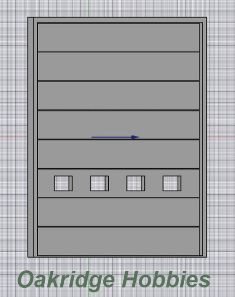 OakridgeStores.com | Oakridge Minis - Commercial 16' x 16' Warehouse Dock Door with Vision Windows and Frame - O Scale 1:48 Model Miniature - 1042-48
