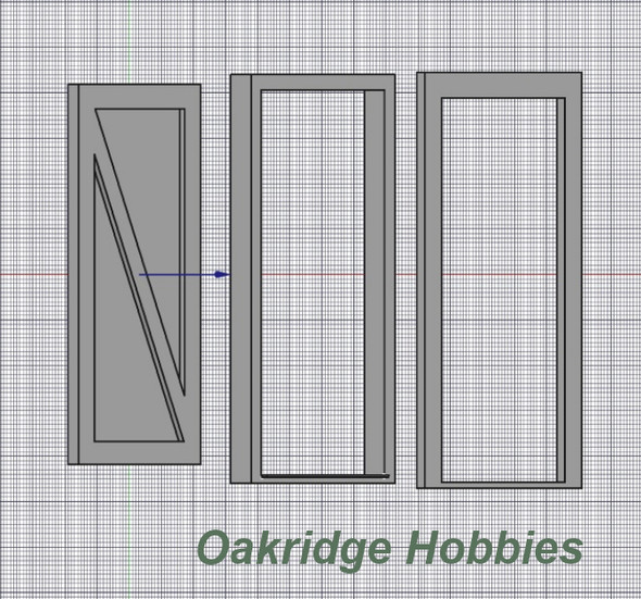 OakridgeStores.com | Oakridge Minis - Crossbuck Barn Door with Frame and Trim - 3' x 7' Scale Size - G Scale 1:24 Model Miniature - 1044-24