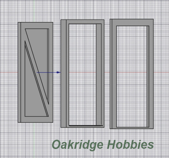 OakridgeStores.com | Oakridge Minis - Crossbuck Barn Door with Frame and Trim - 3' x 7' Scale Size - 1:32 Scale Model Miniature - 1044-32