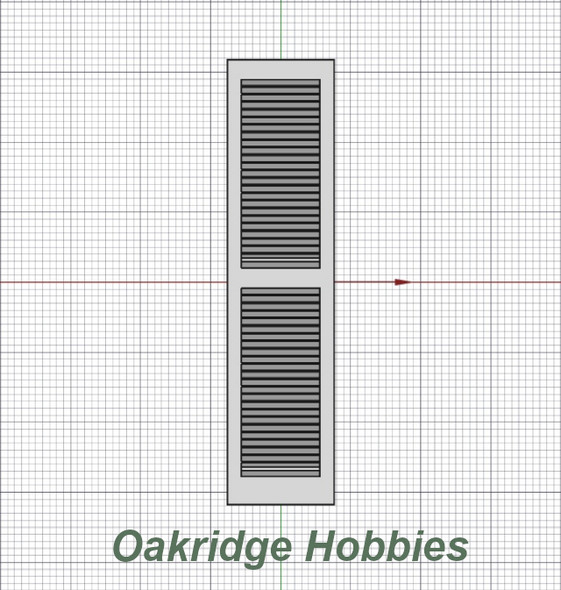 OakridgeStores.com | Oakridge Minis - 15" x 60" Cathedral Top Louver Shutter (Set of 4) - 1" Scale 1:12 Model Miniature - 1011-12