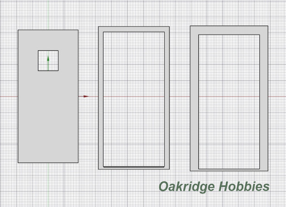 OakridgeStores.com | Oakridge Minis - Commercial Steel Service Door with Vision Window, Frame and Trim - 3' x 7' Scale Size - 1" Scale 1:12 Model Miniature - 1017-12