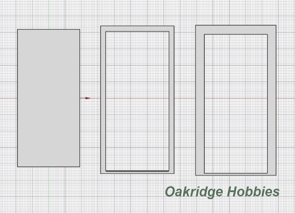 OakridgeStores.com | Oakridge Minis - Commercial Steel Service Door with Frame and Trim - 3' x 7' Scale Size - 1" Scale 1:12 Model Miniature - 1018-12