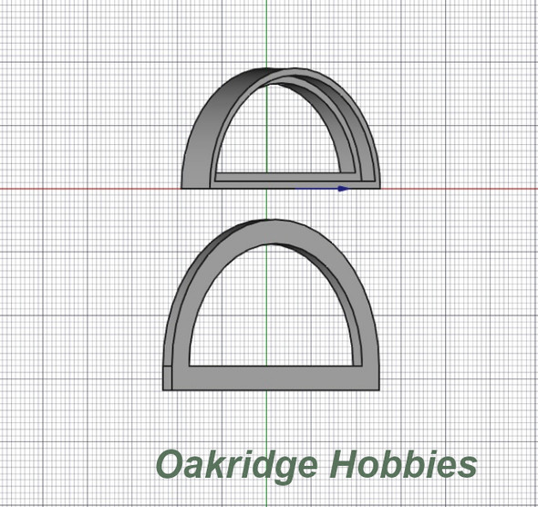 OakridgeStores.com | Oakridge Minis - 36" Full Chord Half Circle WIndow and Trim - 1" Scale 1:12 Model Miniature - 1034-12