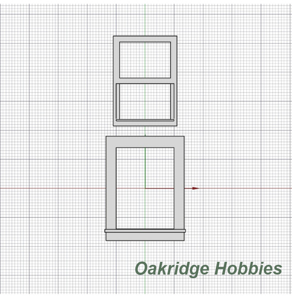 OakridgeStores.com | Oakridge Minis - 42" x 60" Double Hung Window and Frame - 1" Scale 1:12 Model Miniature - 1037-12