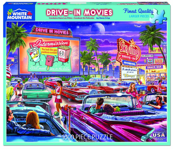 OakridgeStores.com | WHITE MOUNTAIN PUZZLES - Drive-In Movie (1495pz) - 1000 Pieces 724819262694