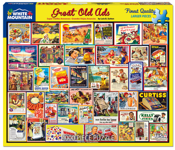 OakridgeStores.com | WHITE MOUNTAIN PUZZLES - Great Old Ads (1505pz) - 1000 Piece Jigsaw Puzzle 724819262830