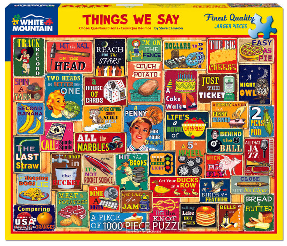 OakridgeStores.com | WHITE MOUNTAIN PUZZLES - Things We Say (1733pz) - 1000 Piece Jigsaw Puzzle 724819265657