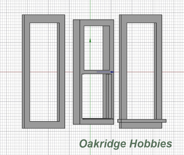 OakridgeStores.com | Oakridge Minis - Traditional Non-Working Double Hung Window - 1" Scale 1:12 Model Miniature - 1052-12