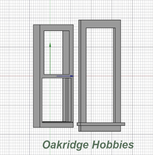 OakridgeStores.com | Oakridge Minis - Traditional Non-Working Double Hung Window - 1:64 Scale Model Miniature - 1052-64