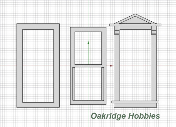 OakridgeStores.com | Oakridge Minis - Traditional Victorian Non-Working Double Hung Triangular Pediment Window - 1" Scale 1:12 Model Miniature - 1055-12