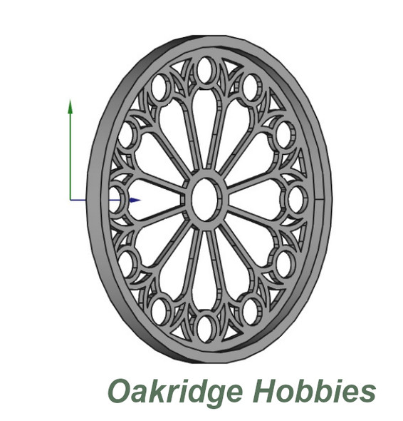 OakridgeStores.com | Oakridge Minis - 104mm Large Gothic Rose Round Casement (Church) Window - 1064-104104