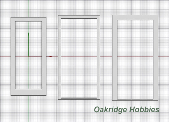 OakridgeStores.com | Oakridge Minis - Commercial Glass Door with Frame and Trim - 3' x 7' Scale Size - G Scale 1:24 Model Miniature - 1016-24