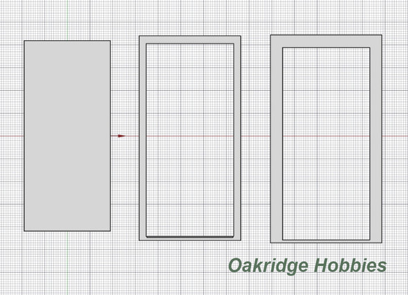OakridgeStores.com | Oakridge Minis - Commercial Steel Service Door with Frame and Trim - 3' x 7' Scale Size - G Scale 1:24 Model Miniature - 1018-24