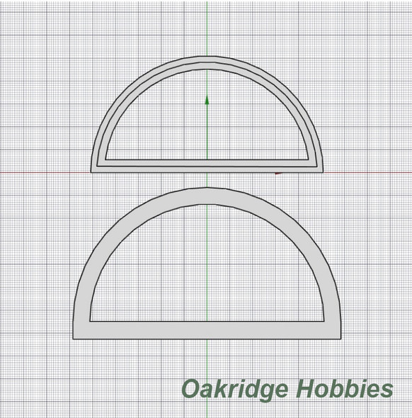 OakridgeStores.com | Oakridge Minis - 48" Full Chord Half Circle Window and Trim - G Scale 1:24 Model Miniature - 1033-24