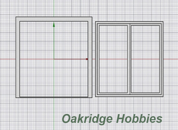OakridgeStores.com | Oakridge Minis - 72" x 80" Patio Door with Frame - G Scale 1:24 Model Miniature - 1041-24