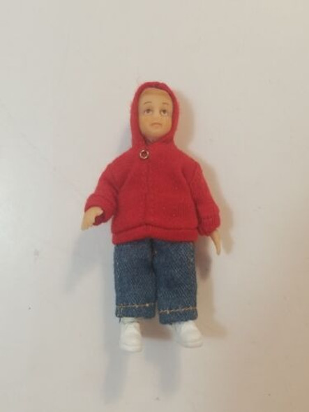 RESALE SHOP - Miniature 1:12 Doll Boy In Red Hoodie And Jeans