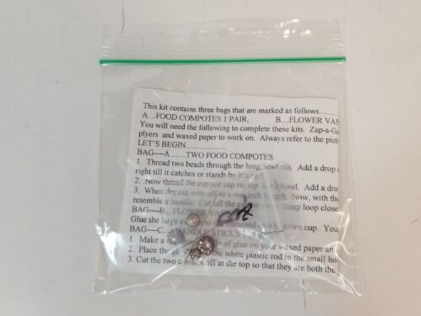 RESALE SHOP - 1/4 Scale Dollhouse Metal Miniature Food Compotes & Flower Vase Kits