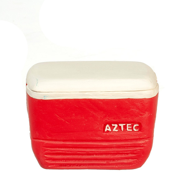 OakridgeStores.com | AZTEC - Large Red Cooler with LidS - 1" Scale Dollhouse Miniature (AZT8410) 717425884107