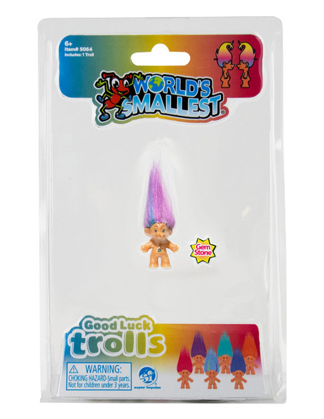 OakridgeStores.com | SUPER IMPULSE - World's Smallest Good Luck Troll - One Figure Selected at Random - 5064 810010991805