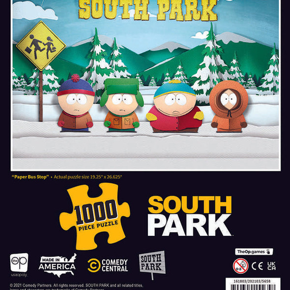 OakridgeStores.com | USAopoly South Park: Paper Bus Stop 1000pc Puzzle (PZ078-307) 700304155658