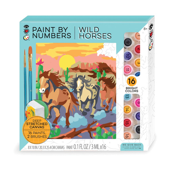 OakridgeStores.com | BRIGHT STRIPES Paint By Number Canvas Wild Horses (9205) 6972569240965