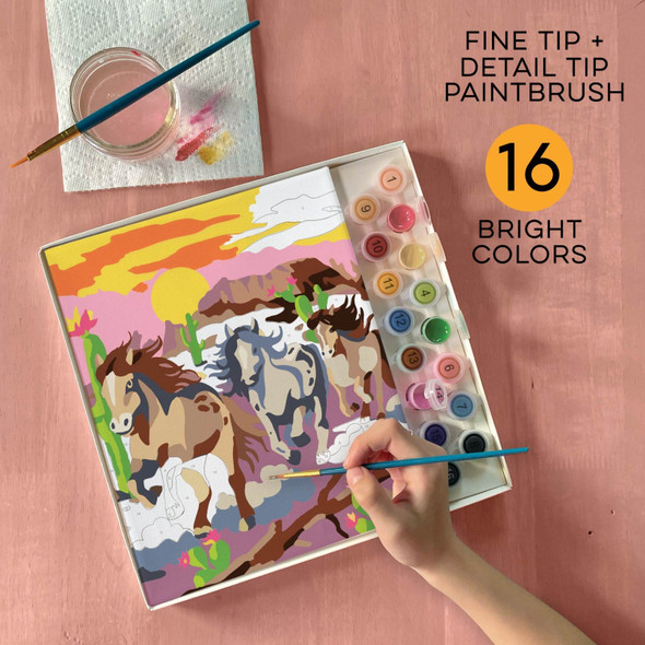 OakridgeStores.com | BRIGHT STRIPES Paint By Number Canvas Wild Horses (9205) 6972569240965