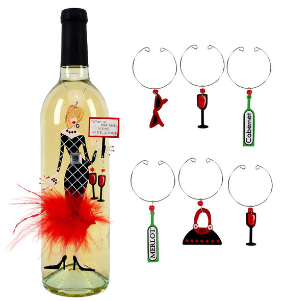 OakridgeStores.com | Sunset Vista - Wine, Wine, Wine - Refrigerator Magnet and Wine Charm Set 879510017750