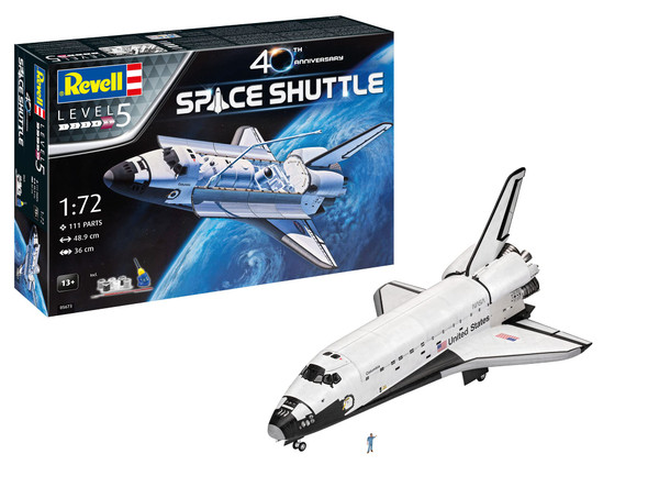 OakridgeStores.com | Revell 1/72 Plastic Space Shuttle 40th Anniversary Kit (112-805673) 4009803105673