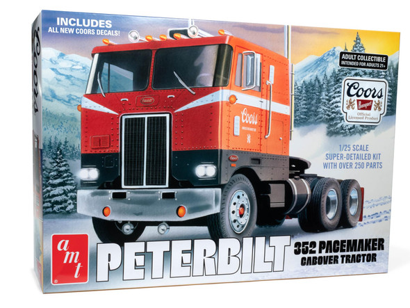 OakridgeStores.com | Peterbilt 352 Pacemaker COE Coors Beer 1/25 Plastic Model Truck Kit (1375) 849398060964