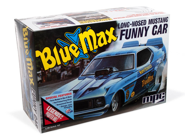 OakridgeStores.com | MPC - Blue Max Long Nose Mustang Funny Car - 1/25 Plastic Model Kit (MPC930) 849398043516