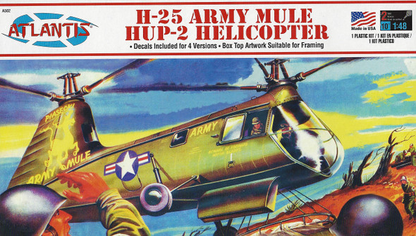 OakridgeStores.com | Atlantis - H-25 Hup-2 Army Mule Helicopter 1/48 Plastic Kit (A502) 850002740103