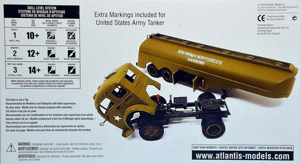 OakridgeStores.com | Atlantis - Vintage White Gasoline Truck Sinclair US Army 1/48 Plastic Kit (H1402) 850002740233