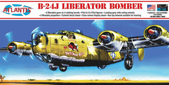 OakridgeStores.com | Atlantis - B-24J Liberator Bomber Buffalo Bill - 1/92 Scale Plastic Kit (H218) 850002740042