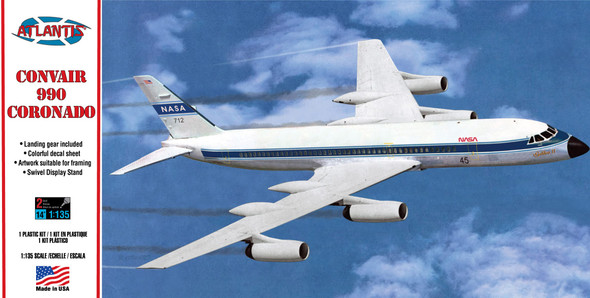 OakridgeStores.com | Atlantis -  Convair 990 Jet Airliner - 1/135 Scale Plastic Kit (H254) 850002740851