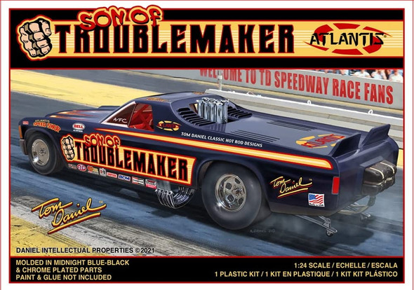 OakridgeStores.com | Atlantis - Son of Troublemaker Chevy El Camino Funny Car - 1/25 Plastic Kit (M2204) 850002740721