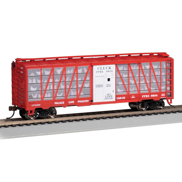 OakridgeStores.com | Bachmann - Palace Live Poultry Transit Co. #6834 - Cluck with Chickens - HO Scale Train Car (15907) 22899159072