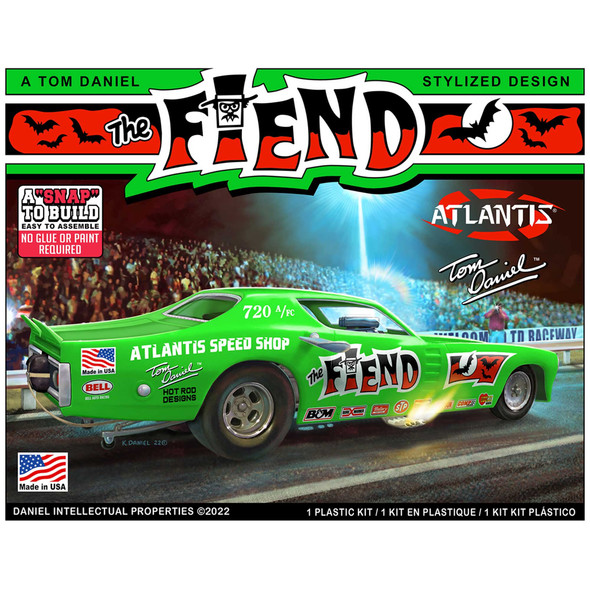 OakridgeStores.com | Atlantis 1/32 Snap Tom Daniel Fiend Funny Car Plastic Kit (M8278) 850041894058