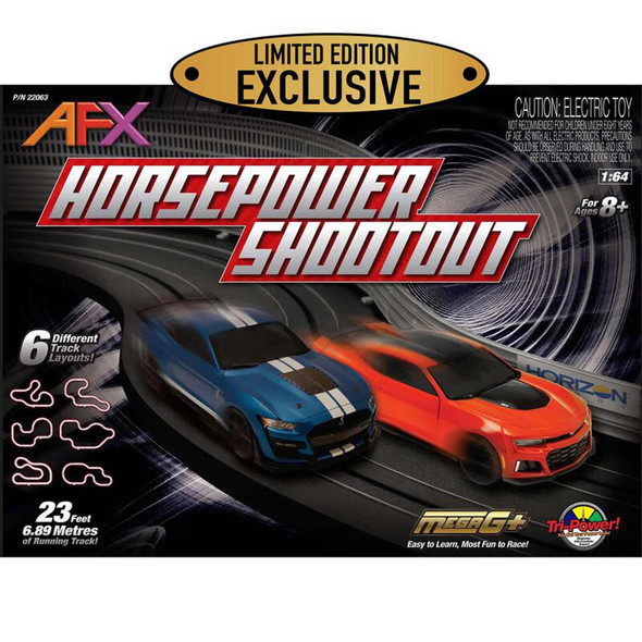 OakridgeStores.com | AFX Horsepower Shootout - Limited Edition - HO Slotcar Set with Muscle Cars(22063) 850015210723