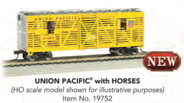 Bachmann - Union Pacific UP N Scale Animated Horse Car (19752)