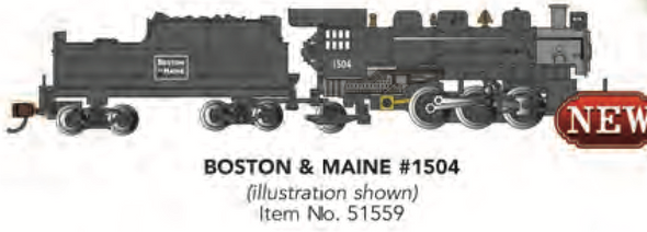 Bachmann - Boston & Maine #1504 N Scale Prairie 2-6-2 Locomotive Engine (51559)