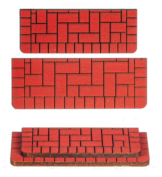 OakridgeStores.com | ALESSIO - Brick Steps Set of 3 and 4 Inch Steps - 1" Scale Dollhouse Miniature (551DBL)