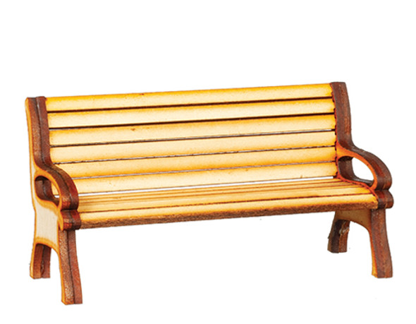 OakridgeStores.com | ALESSIO - Slat Bench - 1" Scale Dollhouse Miniature (BENCH1)