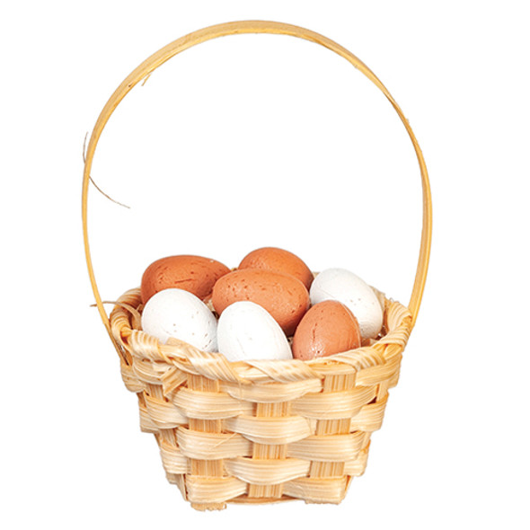 OakridgeStores.com | AZTEC - Eggs In Basket - 1" Scale Dollhouse Miniature (B0621) 717425706218