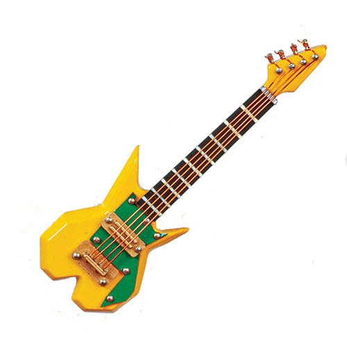 OakridgeStores.com | AZTEC - Yellow Electric Guitar - 1" Scale Dollhouse Miniature (B0673) 717425306739