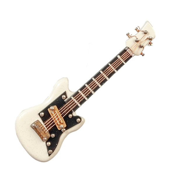 OakridgeStores.com | AZTEC - White Electric Guitar - 1" Scale Dollhouse Miniature (B0675) 717425306753