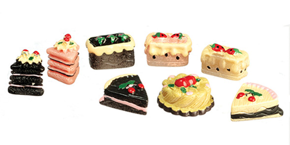 OakridgeStores.com | AZTEC - Set Of 8 Assorted Cakes - 1" Scale Dollhouse Miniature (B3240) 717425332400