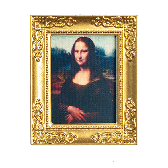 OakridgeStores.com | AZTEC - Gold Framed Mona Lisa Painting - 1" Scale Dollhouse Miniature (B3377G) 717425233776